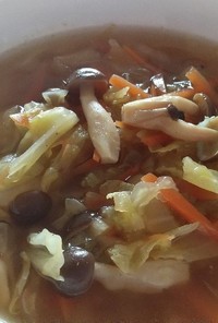 白菜とキャベツのカレースープ