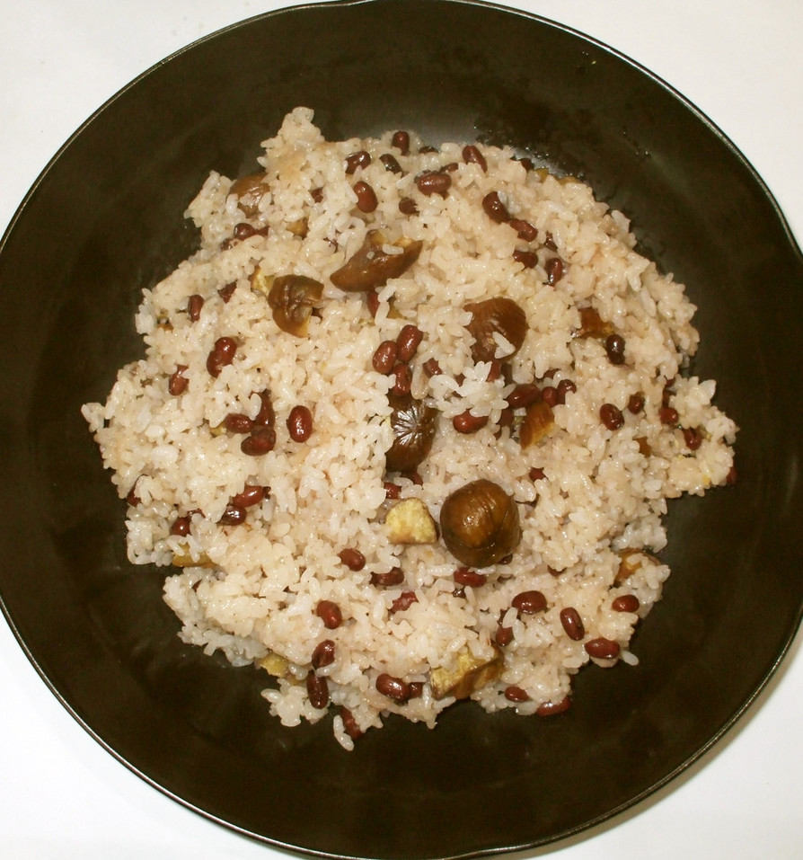 甘栗お赤飯♪簡単炊飯器もち米炊き込みご飯の画像