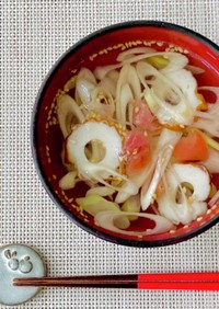 夏におすすめ＊梅干しと長ネギのお吸い物