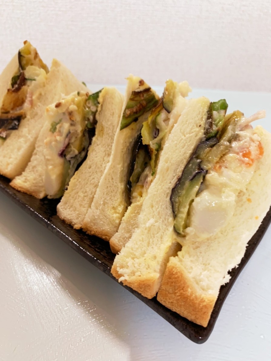 ポテトサラダリメイク！夏野菜サンドイッチの画像