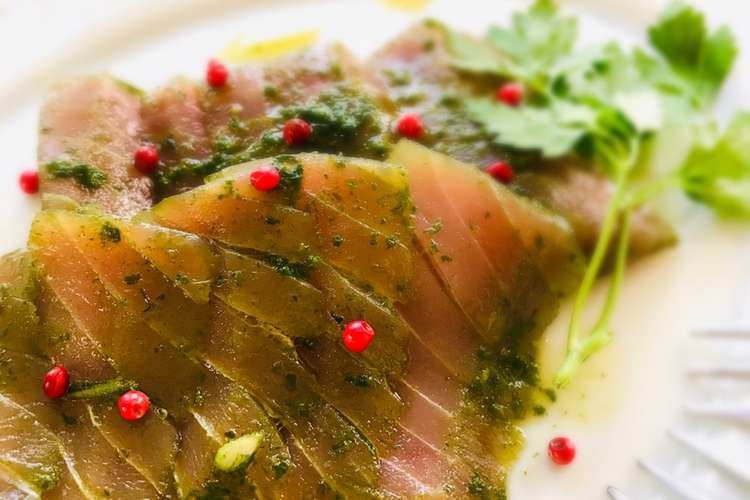 ワインのお共に マグロのバジルソース漬け レシピ 作り方 By Cloverキッチン クックパッド 簡単おいしいみんなのレシピが360万品