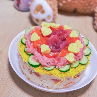 超簡単♡ちらし寿司ケーキの写真