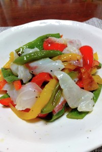 炒め野菜と真鯛(刺身用)のマリネ
