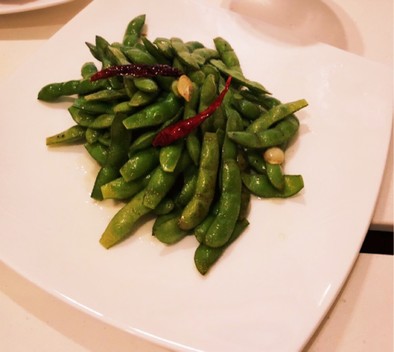 簡単おかず:枝豆のペペロンチーノの写真