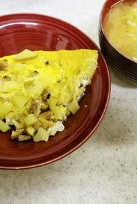浅蜊の卵焼き＆ネギと白菜の味噌汁
