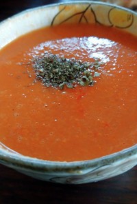 トマト缶で簡単！トマトと豆乳の冷製スープ