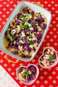 サラダチキンと紫キャベツのアイオリサラダ