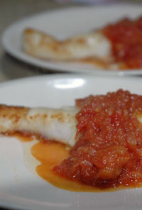 鱈のチーズ焼きトマトソース