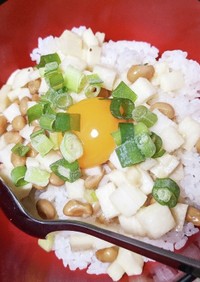 簡単！ネバネバ丼☆納豆×長芋醤油だし味