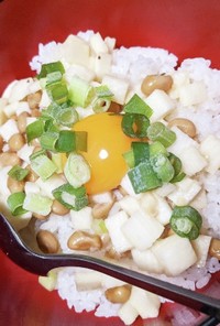 簡単！ネバネバ丼☆納豆×長芋醤油だし味