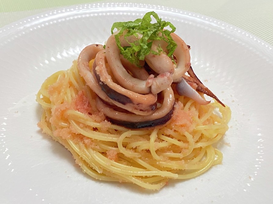 スルメイカのタラコスパゲッティの画像