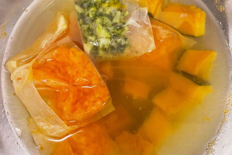 離乳食中期 レンジで野菜スープ 野菜 レシピ 作り方 By イトp クックパッド 簡単おいしいみんなのレシピが357万品