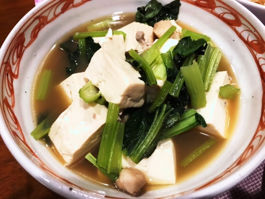 煮魚の煮汁で豆腐の煮物の画像