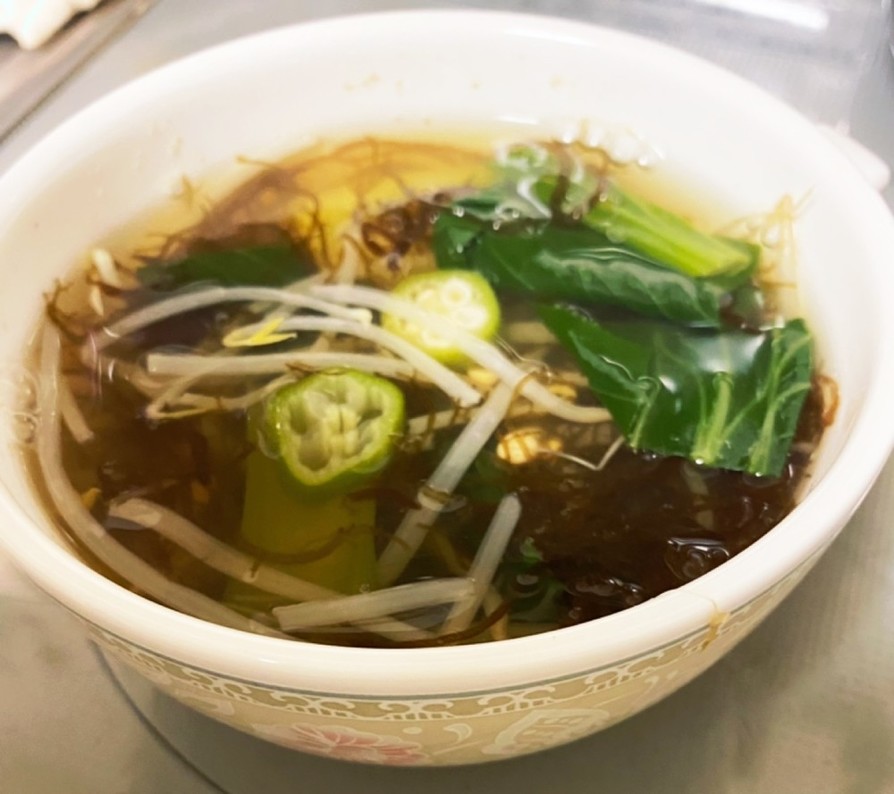 簡単✨もずくとオクラの和風夏野菜スープの画像
