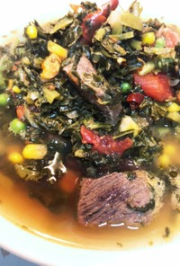 サザン風ビーフ&カラードグリーンスープ