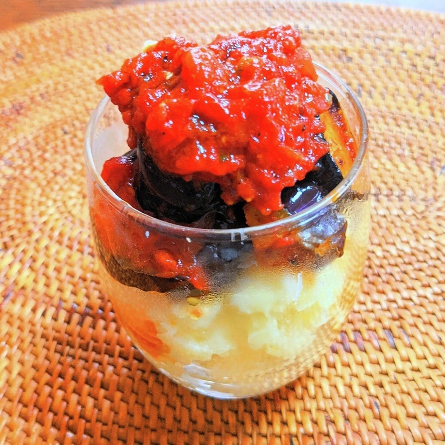 茄子トマト煮のポテトクリームの画像