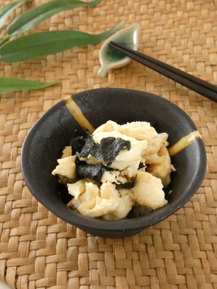 モッツァレラチーズと海苔のわさび醤油和えの画像