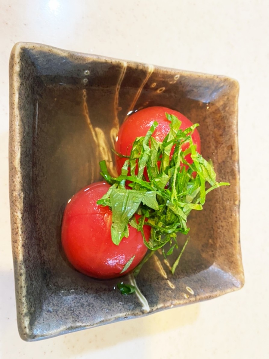 簡単湯むき　冷製トマトの画像