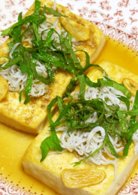 豆腐ステーキ☆にんにく・ポン酢タレ