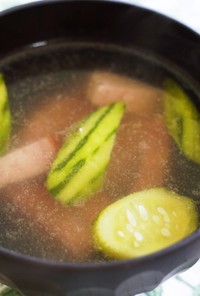 焼豚と胡瓜の中華風スープ