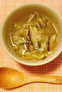 椎茸と舞茸のかき玉スタミナスープ
