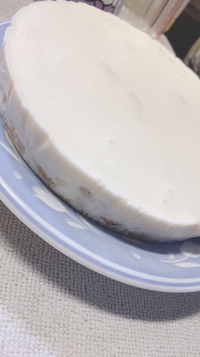 水切りヨーグルトでレアチーズケーキの画像