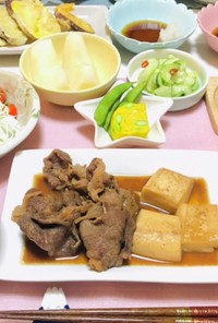 肉豆腐メインの夏の夕飯メニュー