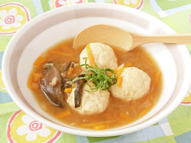 肉団子ともち麦入りボーンブロス味噌スープの写真