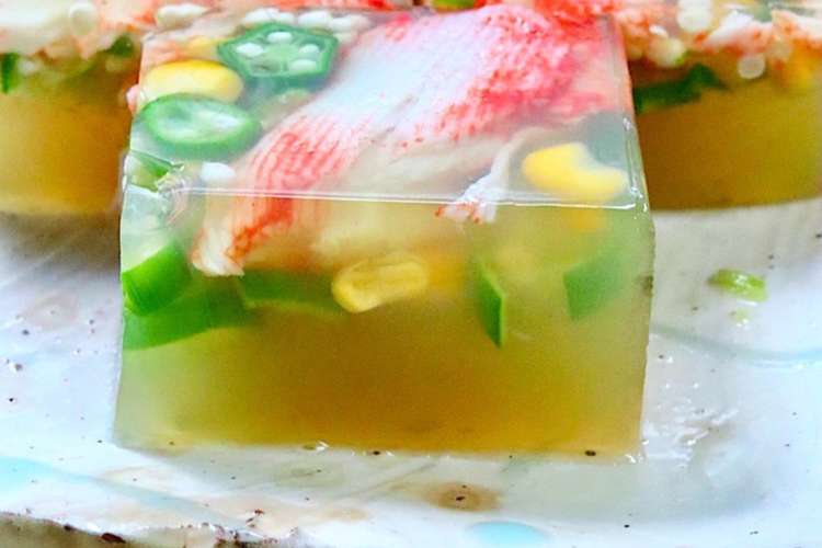 涼しげ カニカマ オクラの寒天寄せ レシピ 作り方 By ローズ ローズ06 クックパッド 簡単おいしいみんなのレシピが376万品