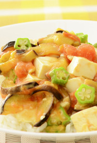 豆腐と夏野菜のイタリアンどんぶり