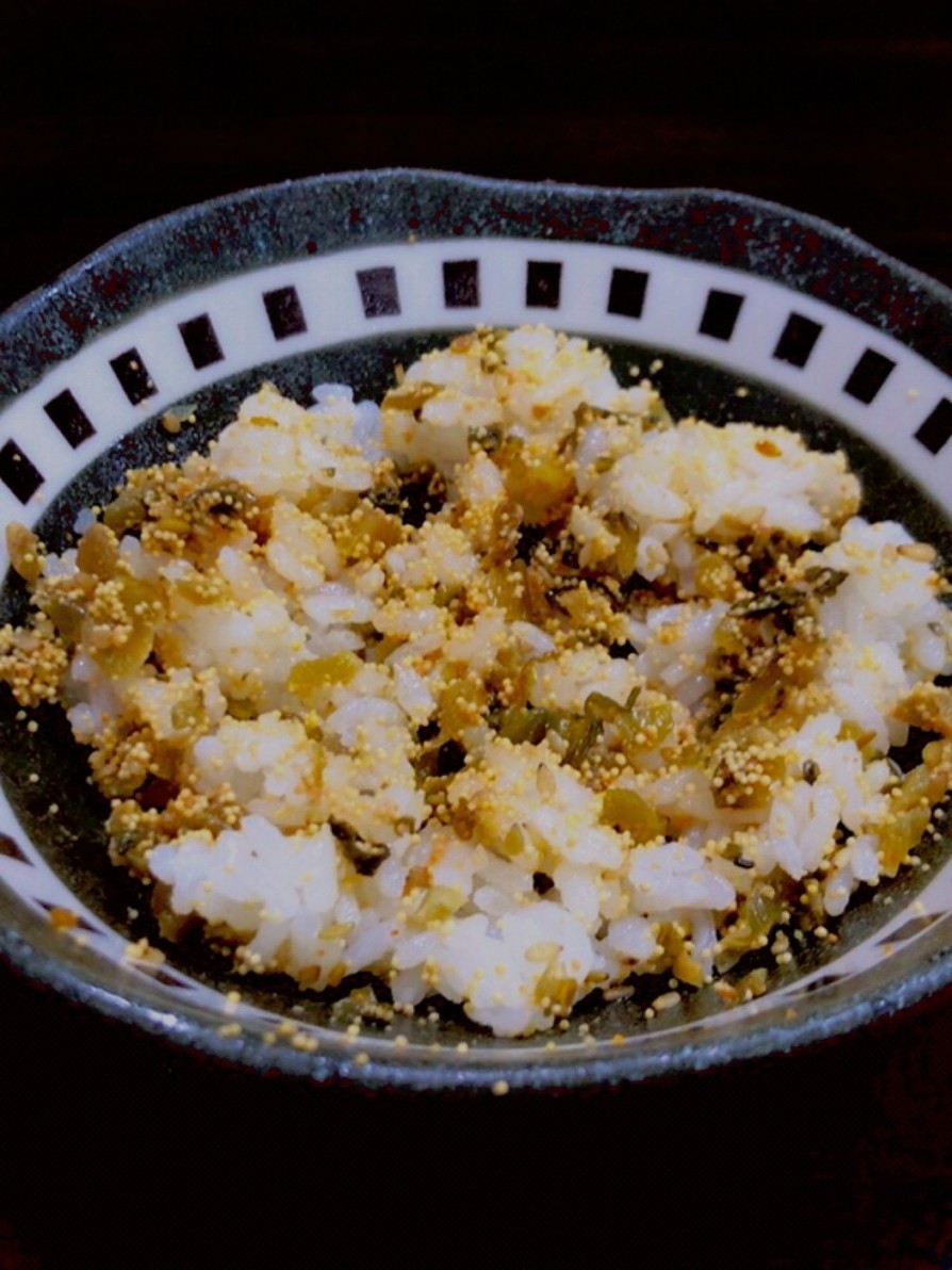 明太高菜の混ぜ込みご飯の画像
