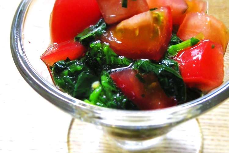 トマトとモロヘイヤの白だし和え レシピ 作り方 By Shimaru クックパッド 簡単おいしいみんなのレシピが374万品