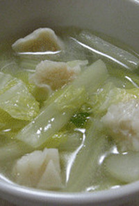 シュウマイと白菜の中華風スープ