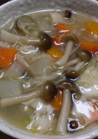 帆立水煮缶とコロコロ野菜のスープ