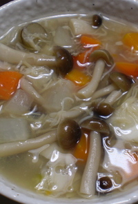 帆立水煮缶とコロコロ野菜のスープ
