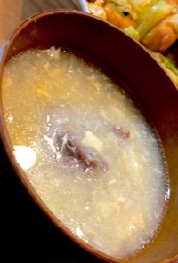 中華料理に合う牛肉と玉ねぎの卵スープ