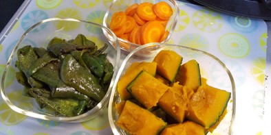 幼児と食べる☆時短☆野菜とスープの写真