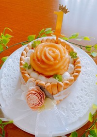 ☆1歳桃の花バースデーケーキ☆