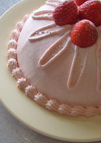ピンクのドームケーキ