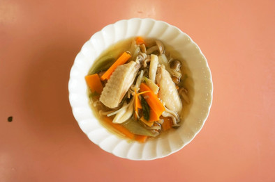 きのこのサンラータン風スープの写真