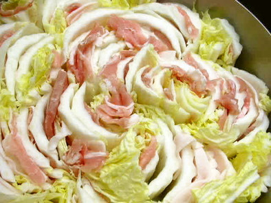 白菜と豚のミルフィーユ鍋　お勧めの食べ方の写真