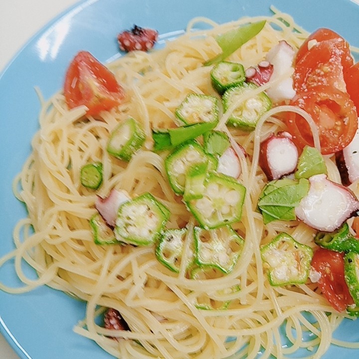 タコと夏野菜の冷製カッペリーニの画像
