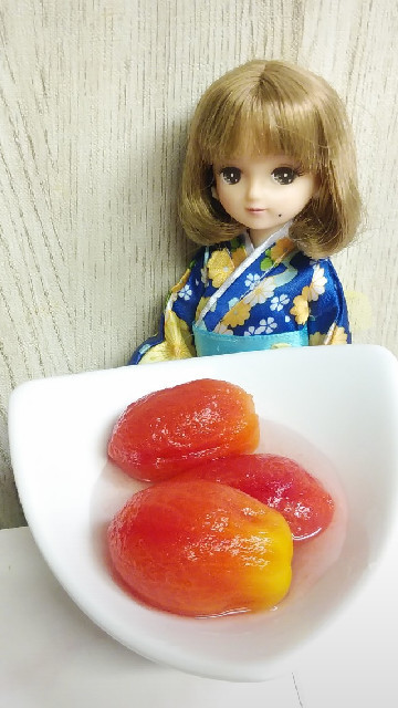 リカちゃん♡トマトは果物枠！シロップ漬けの画像
