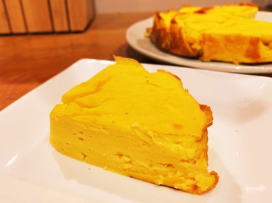 水っぽいかぼちゃの豆腐チーズケーキの写真