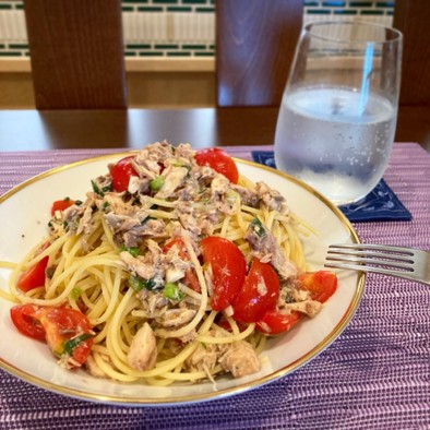 痩せ飯☆簡単☆鯖の和風冷製パスタの写真