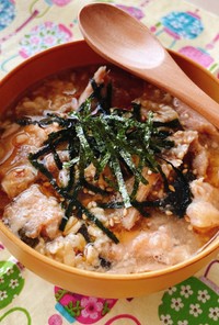 レンジで簡単☆鮭缶のオートミール雑炊