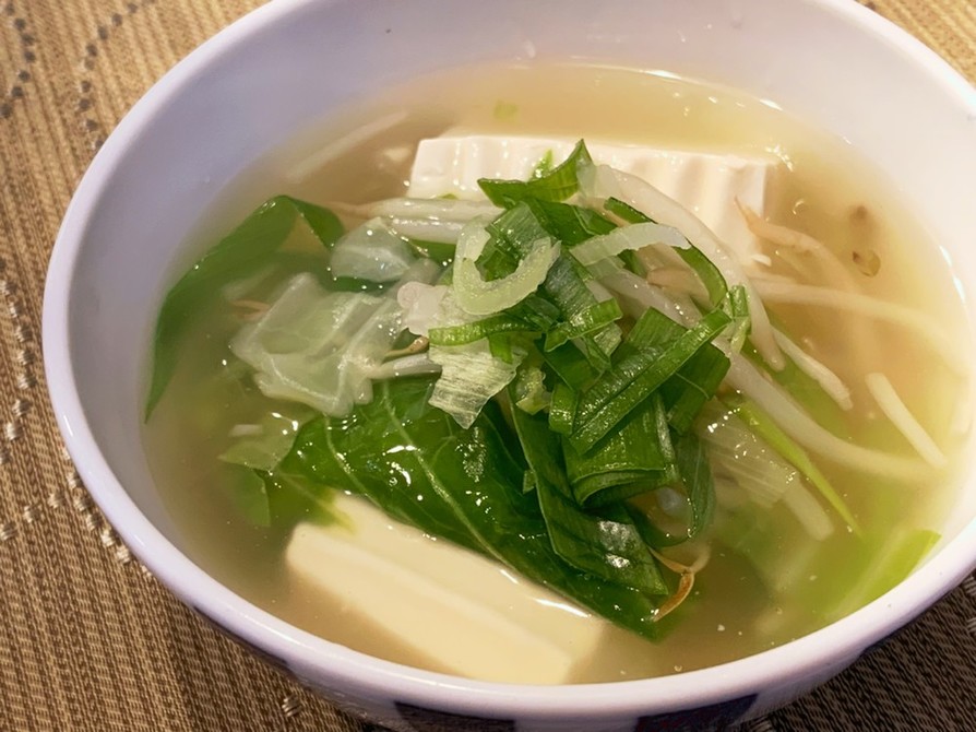 豆腐とキャベツともやしのトロリ中華スープの画像