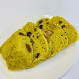 レンジで簡単☆甘納豆入の抹茶蒸しパン