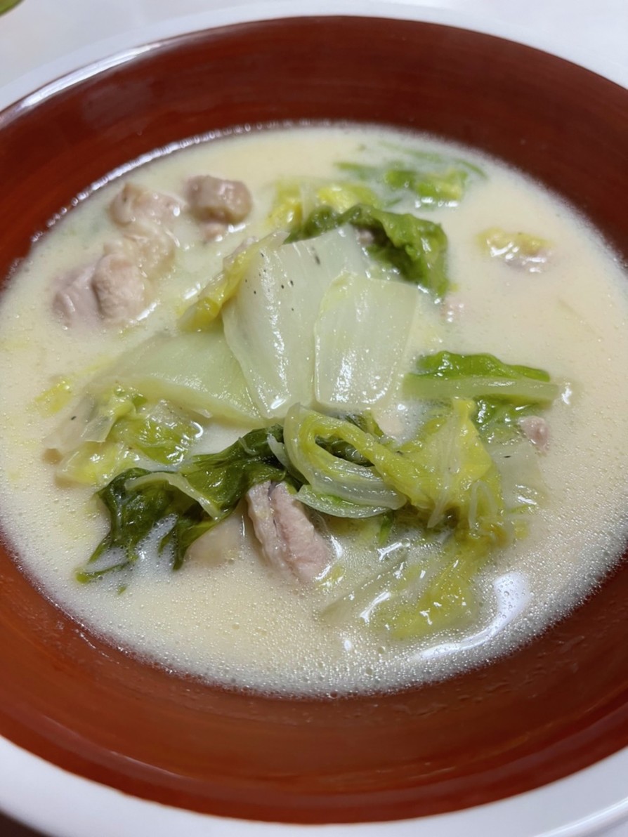 白菜と鶏肉の白味噌クリーム煮の画像