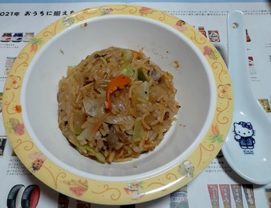 糖質0麺の蕎麦飯チャーハン。の写真